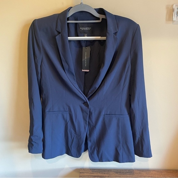 Banana Republic Long & Lean Blazer Blue Women's size 8 NWT - Picture 1 of 8